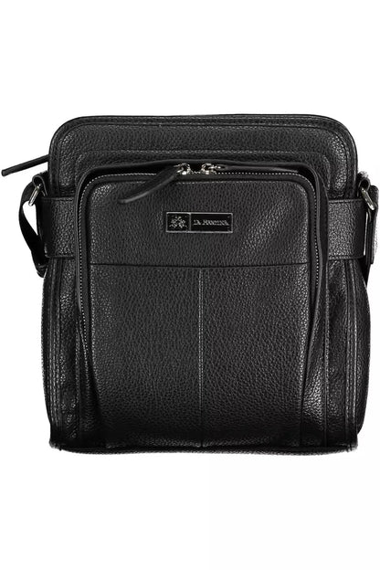 Black Polyethylene Men Shoulder Bag