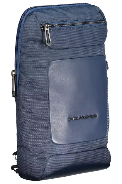 Blue Recycled Men Shoulder Bag