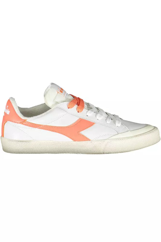 Weiße Leder Damen Sneaker