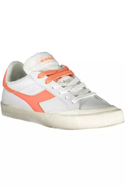 Weiße Leder Damen Sneaker