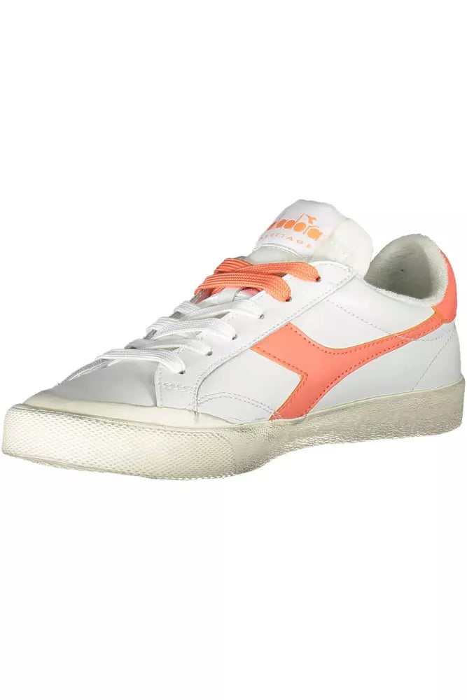 Weiße Leder Damen Sneaker