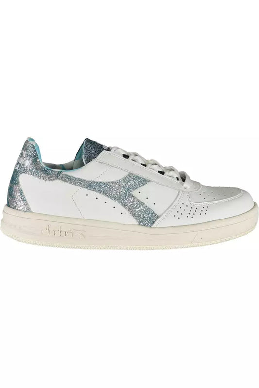 Weiße Leder Damen Sneaker