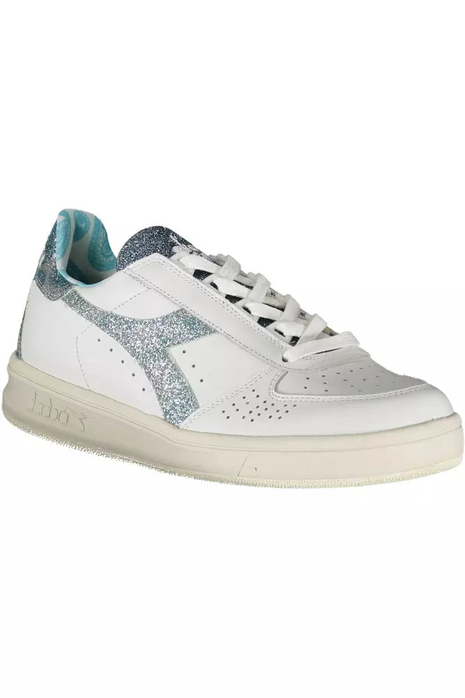 Weiße Leder Damen Sneaker