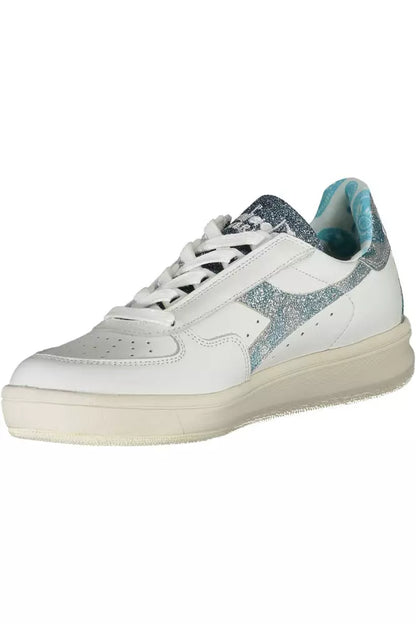 Weiße Leder Damen Sneaker