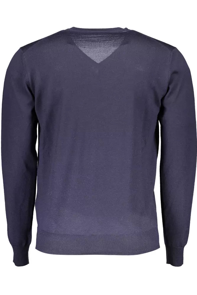 Blue Wool Men Sweater