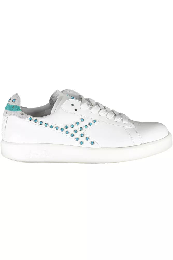 Weiße Leder Damen Sneaker