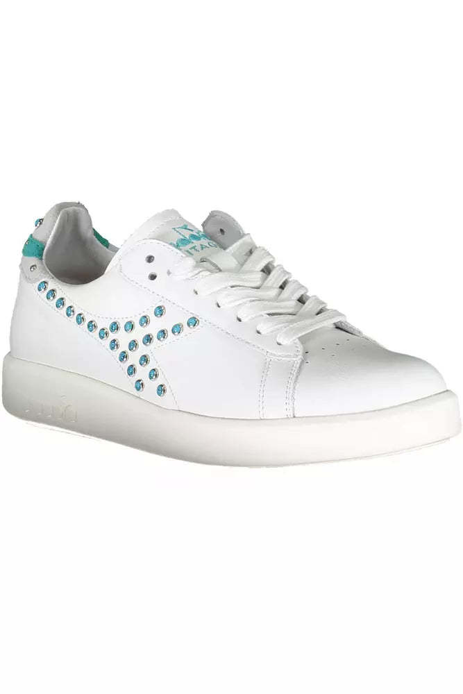 Weiße Leder Damen Sneaker