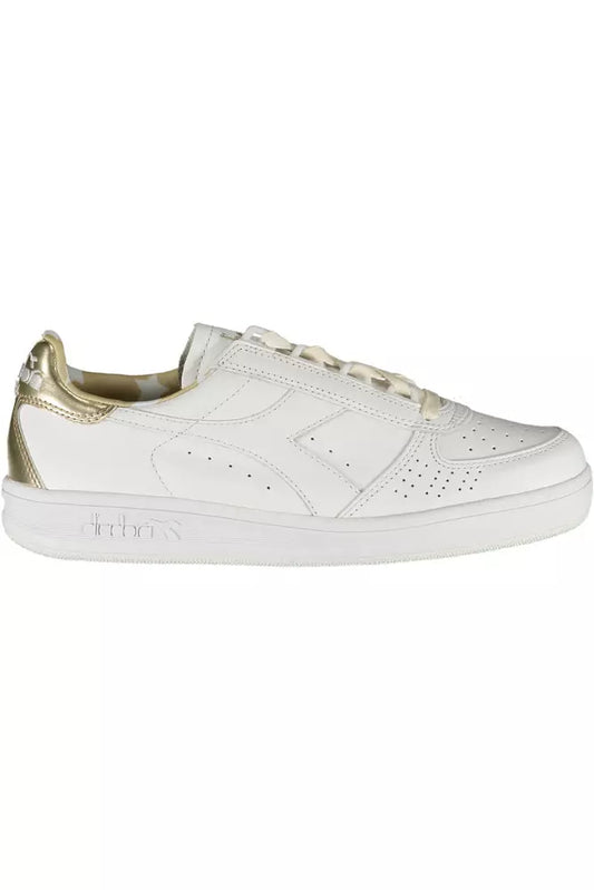 Weiße Leder Damen Sneaker