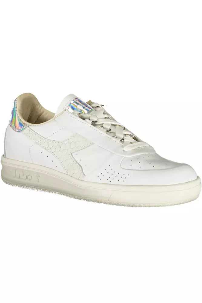 Weiße Leder Damen Sneaker