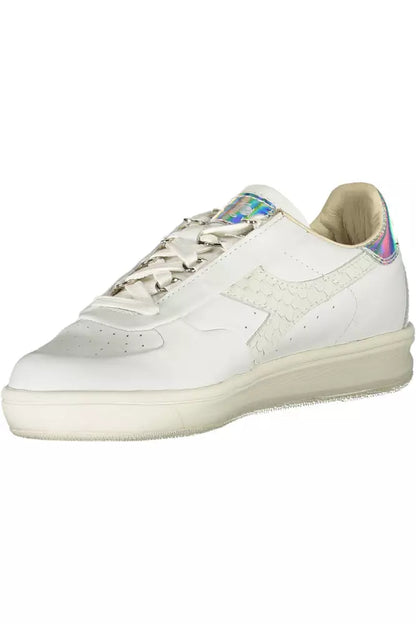 Weiße Leder Damen Sneaker