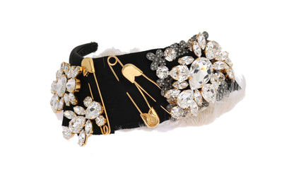 Elegantes schwarzes Kristall-Stirnband-Diadem