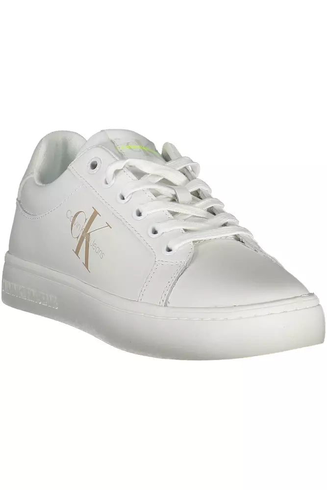 Weiße Leder Damen Sneaker