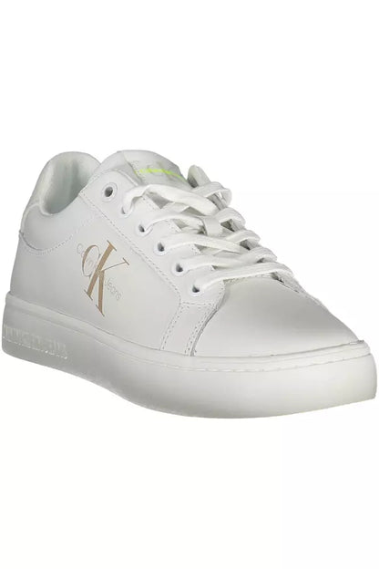 Weiße Leder Damen Sneaker