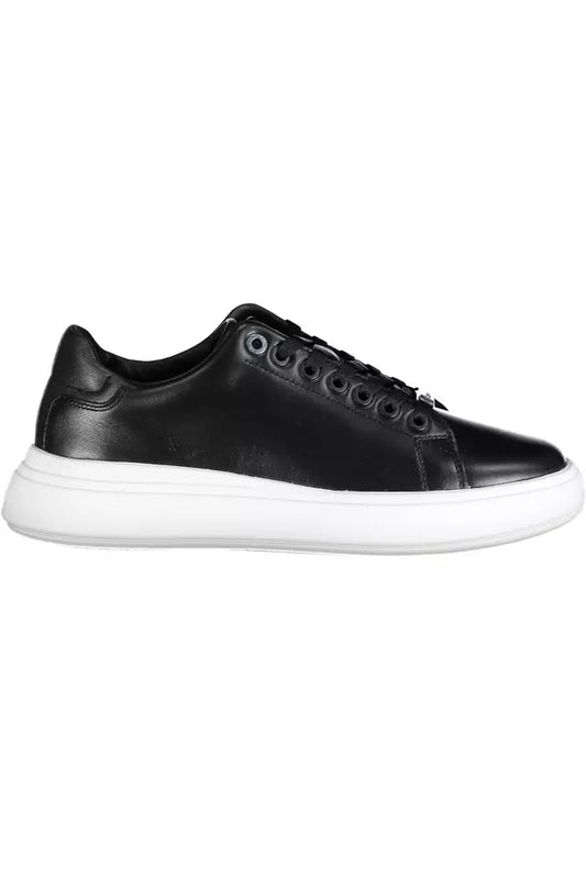 Black Leather Women Sneaker