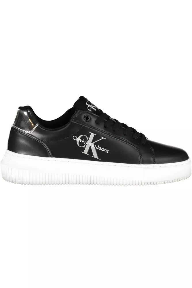 Black Leather Women Sneaker