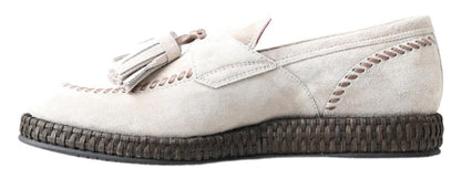 Elegante Espadrilles aus elfenbeinfarbenem Leder