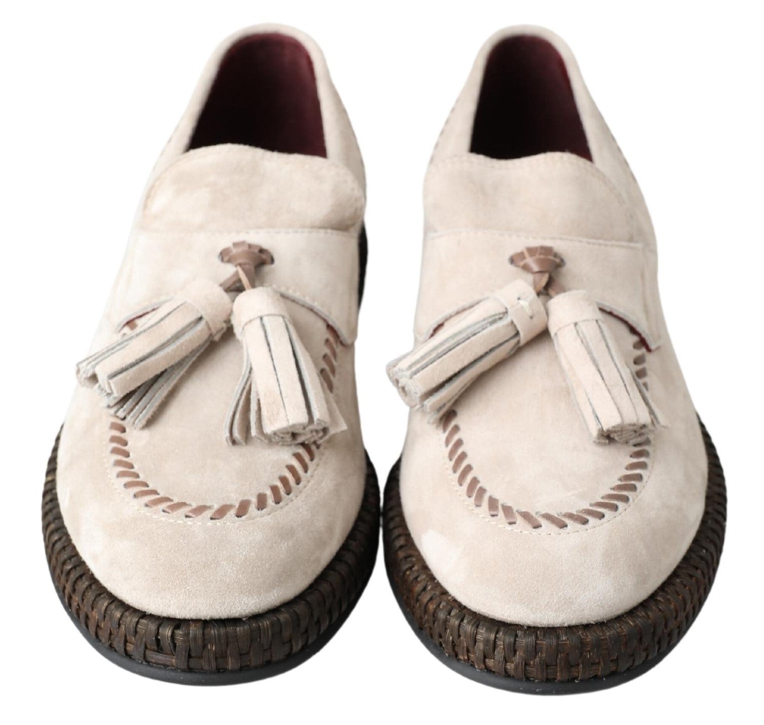 Elegante Espadrilles aus elfenbeinfarbenem Leder