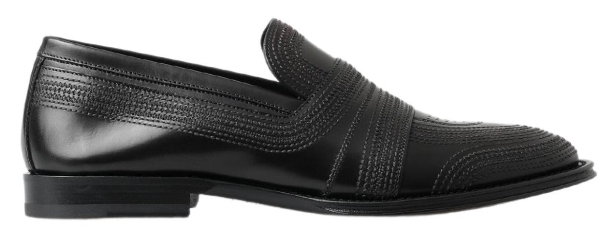 Elegante Slipper-Loafer aus schwarzem Leder