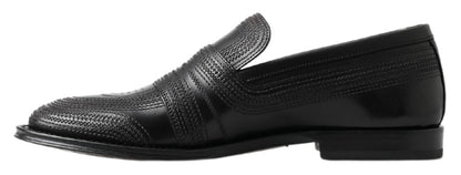 Elegante Slipper-Loafer aus schwarzem Leder