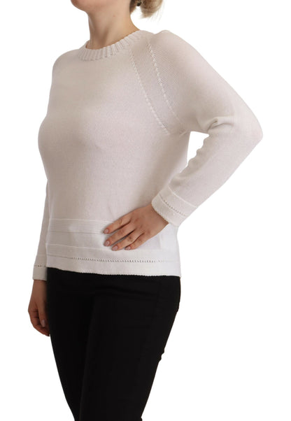 Eleganter weißer Pullover aus Baumwolle