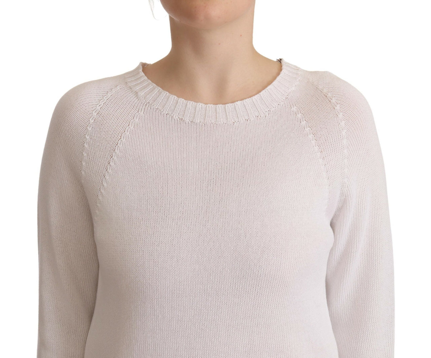 Eleganter weißer Pullover aus Baumwolle