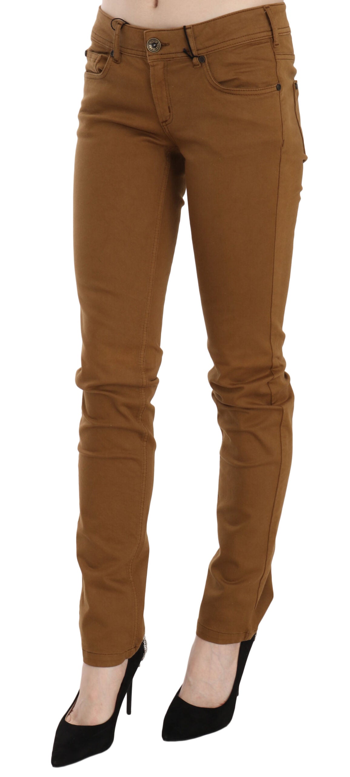 Schicke Skinny-Hose aus Baumwolle mit mittlerer Taille