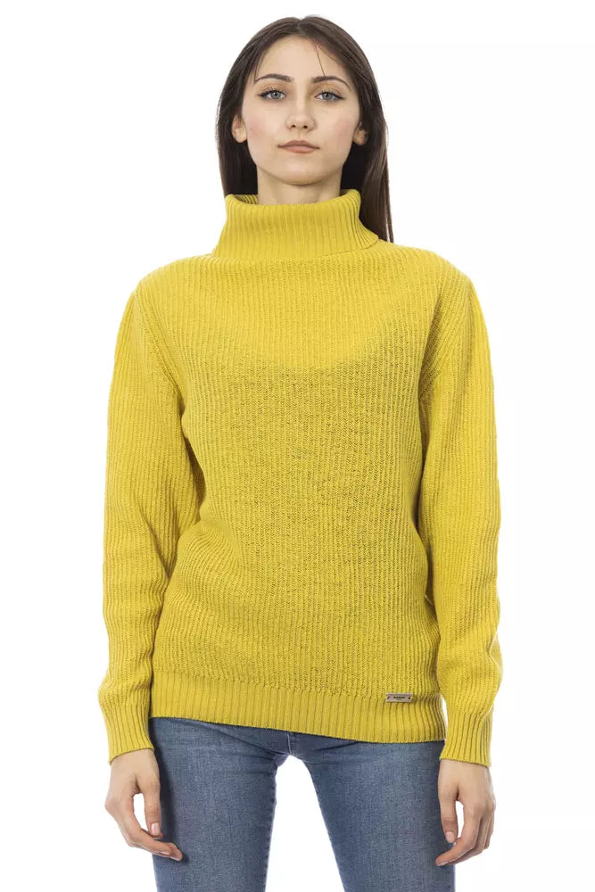 Gelber Wollpullover für Damen