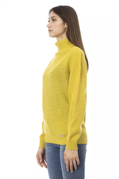 Gelber Wollpullover für Damen