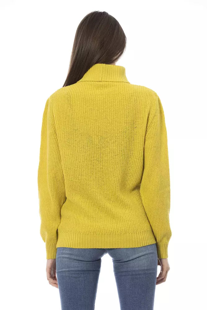 Gelber Wollpullover für Damen