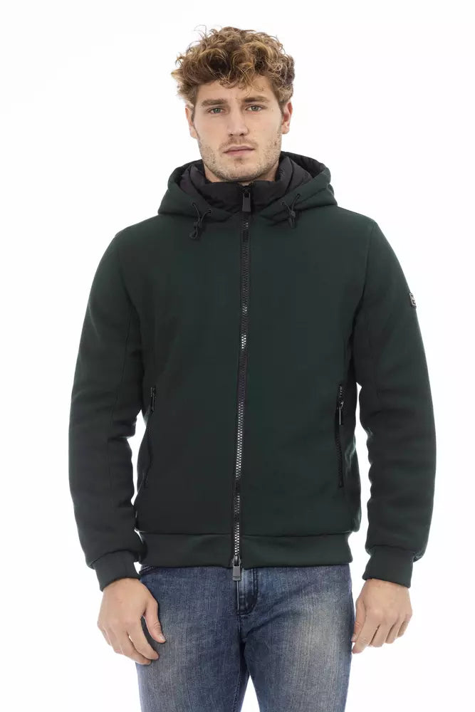 Green Polyester Men Jacket