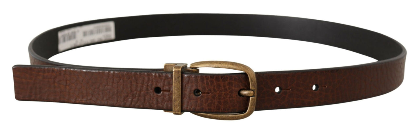 Elegant Leather Belt with Metal Buckle