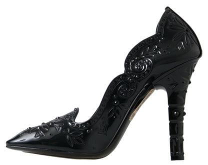 Elegante schwarze Cinderella Pumps aus Kristall