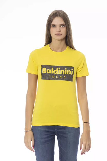 Gelbes Baumwoll-T-Shirt für Damen