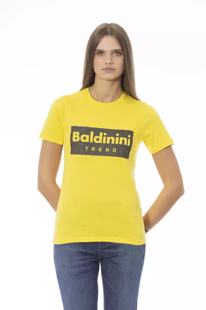 Gelbes Baumwoll-T-Shirt für Damen