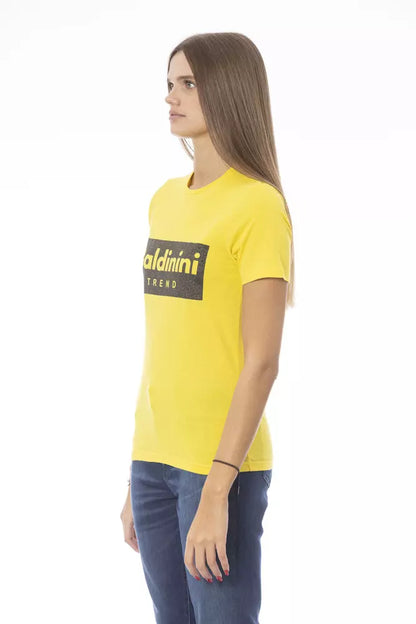 Gelbes Baumwoll-T-Shirt für Damen