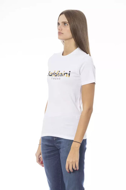 Weißes Baumwoll-T-Shirt für Damen