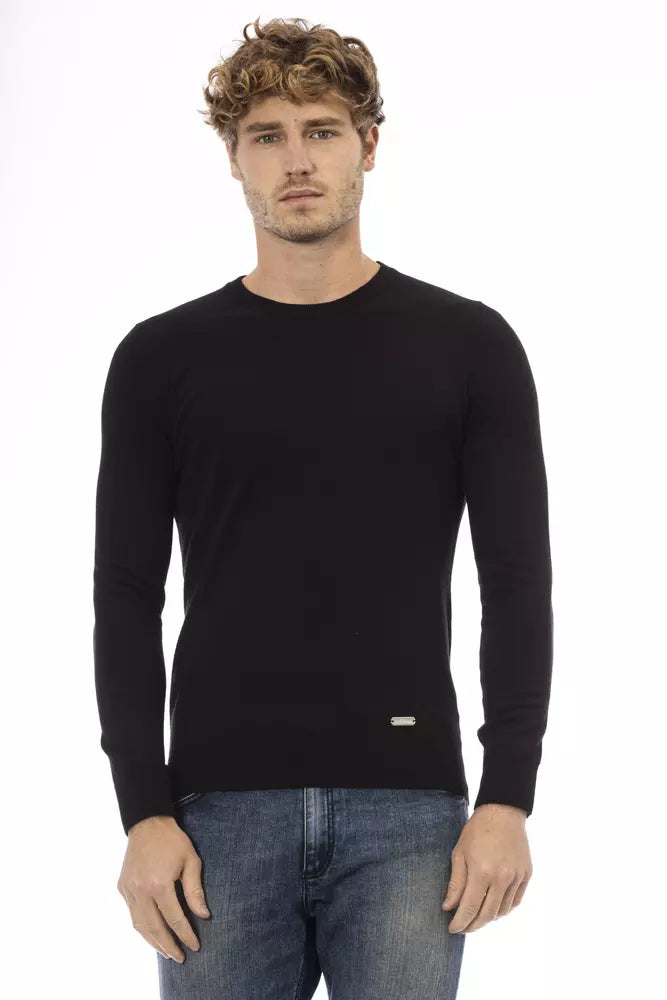 Black Wool Men Sweater