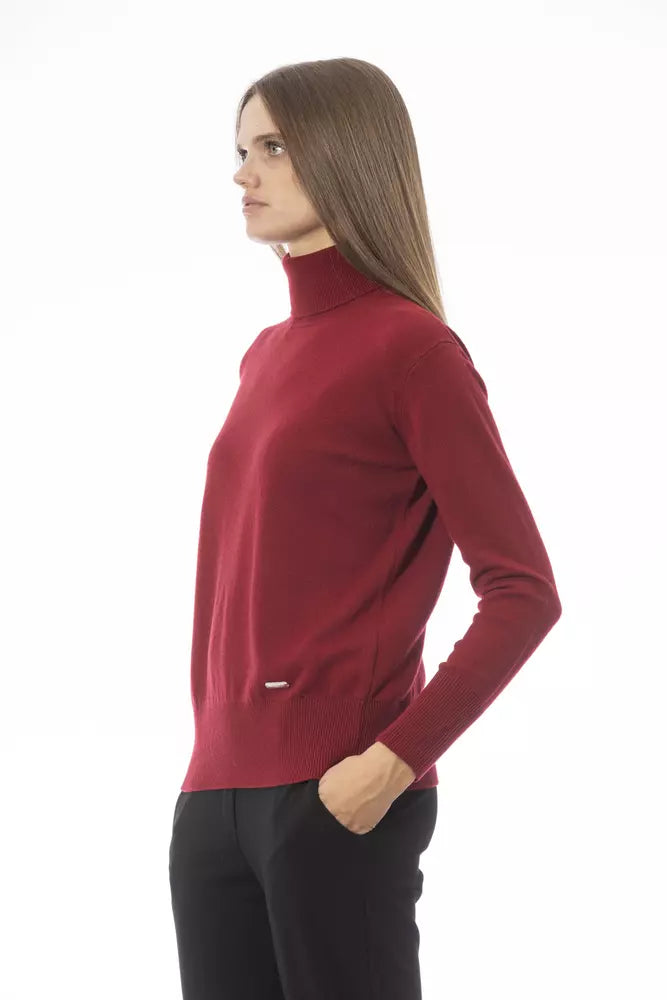 Roter Wollpullover für Damen