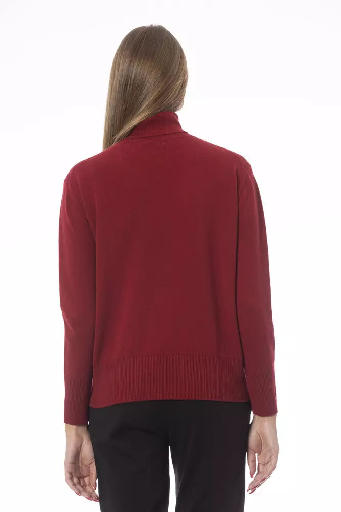 Roter Wollpullover für Damen