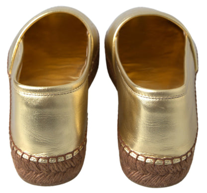 Espadrilles aus Leder „Golden Elegance“