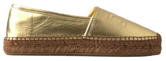 Espadrilles aus Leder „Golden Elegance“