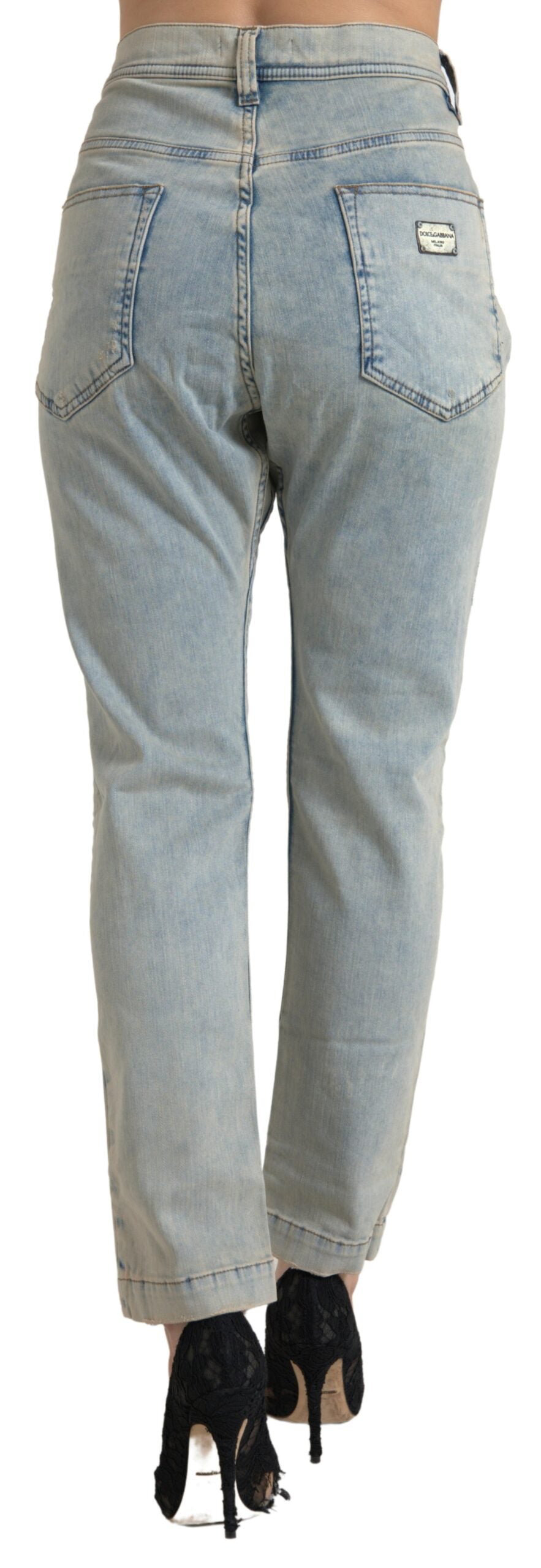 Chic Mid Waist Skinny Jeans in Blue