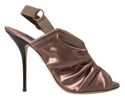 Edle Slingback Stiletto Heels in Hellbraun