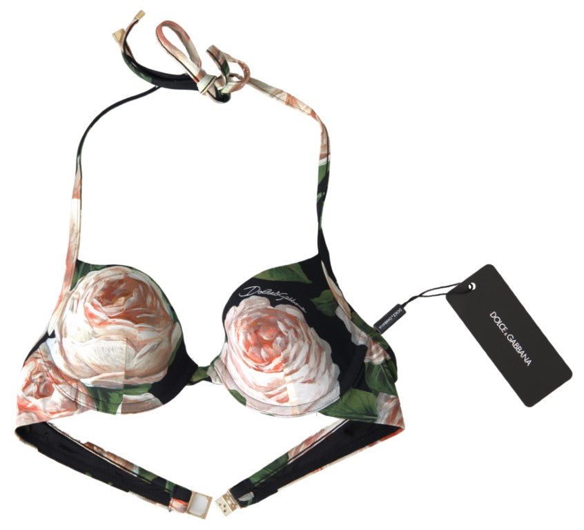 Floral Elegance Elastic Bikini Top