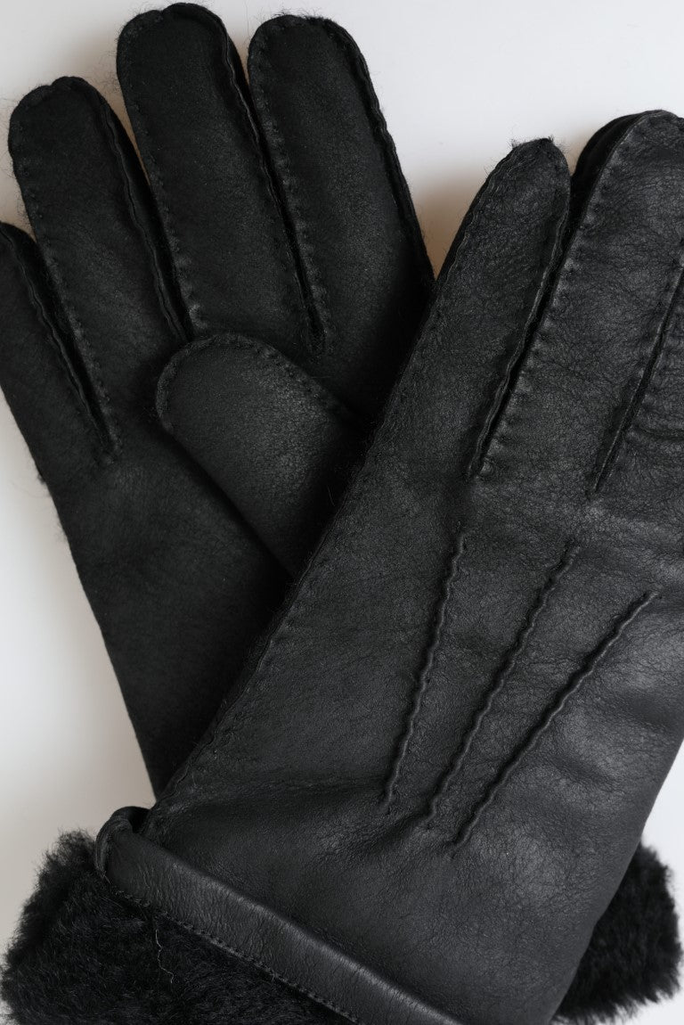 Elegante schwarze Winterhandschuhe aus Leder