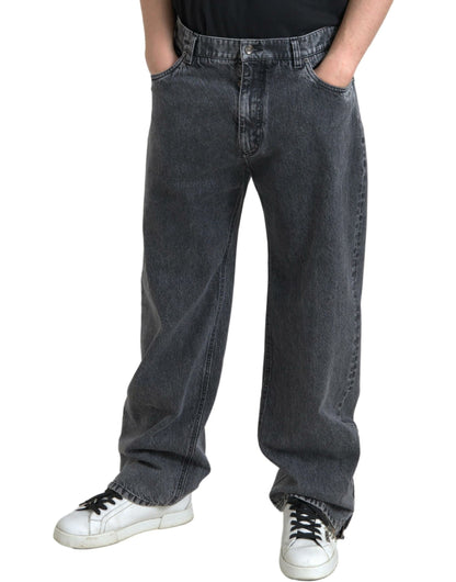 Elegant Dark Grey Straight Denim Jeans