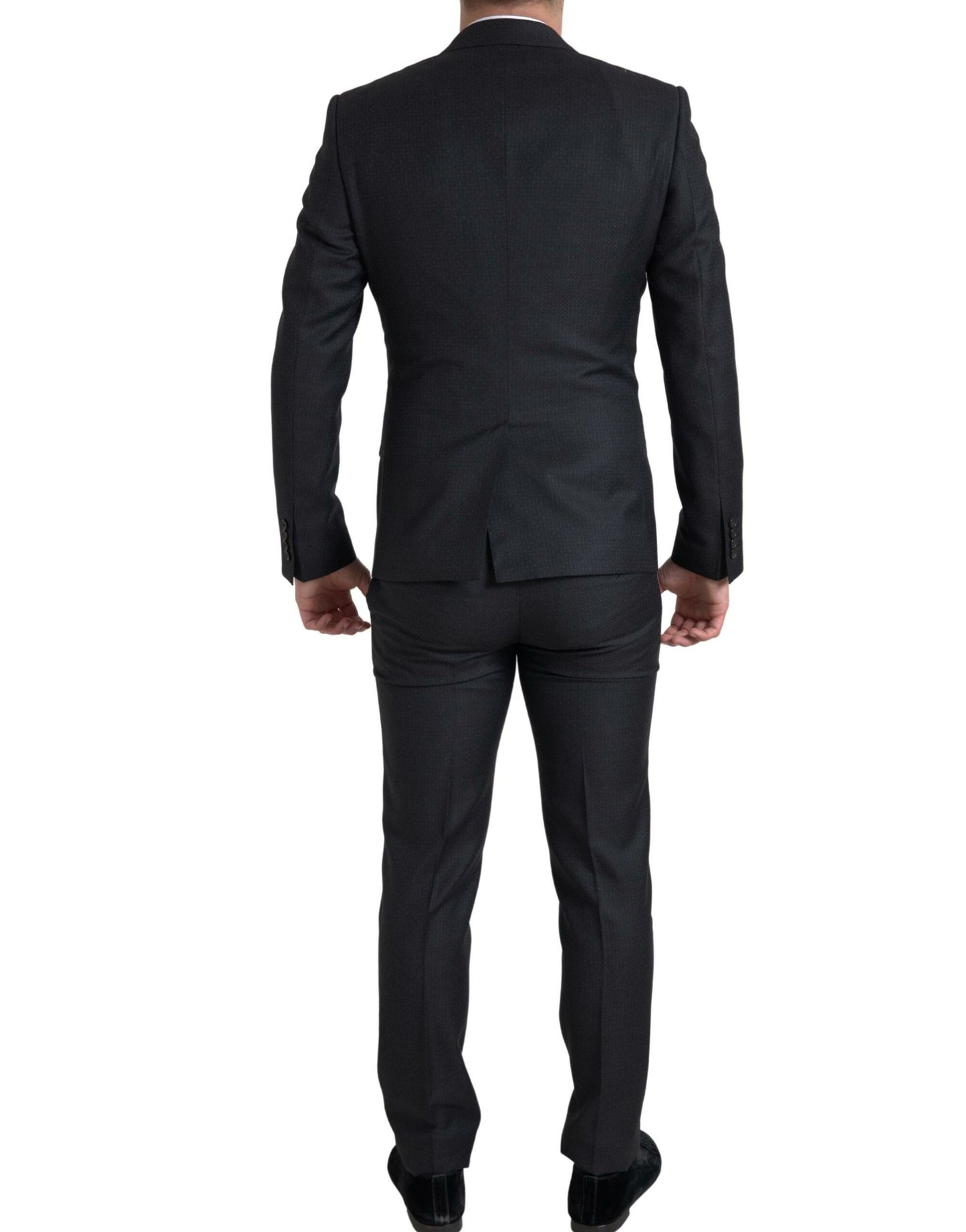 Eleganter schwarzer Martini Slim Fit 3-teiliger Anzug