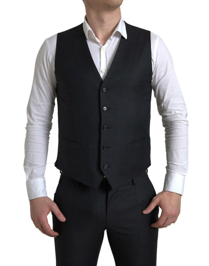 Eleganter schwarzer Martini Slim Fit 3-teiliger Anzug