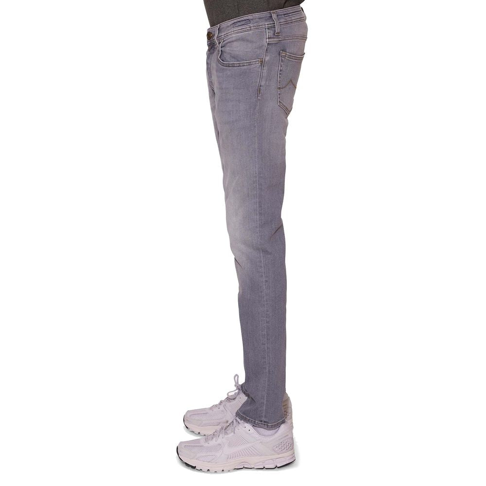 Schlichter Slim Fit-Jeansstoff in Grau