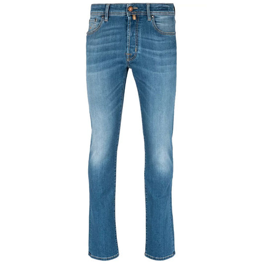 Eleganter Slim Fit Hellblauer Denim